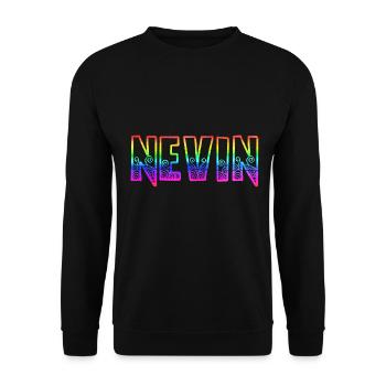 nevin rs arc-en-ciel - Sweat-shirt Unisexe - noir - Devant - Alina (178cm) & Michal (187cm)