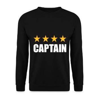 Captain (Vier Sterne in einer Reihe) - Unisex Pullover - Schwarz - Vorne - Alina (178cm) & Michal (187cm)