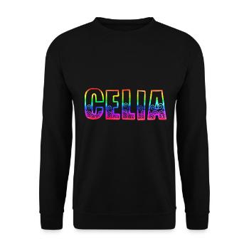 celia rs arc-en-ciel - Sweat-shirt Unisexe - noir - Devant - Alina (178cm) & Michal (187cm)
