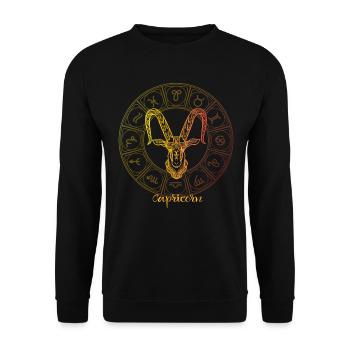 Signe du zodiaque de Capricorne - Sweat-shirt Unisexe - noir - Devant - Alina (178cm) & Michal (187cm)