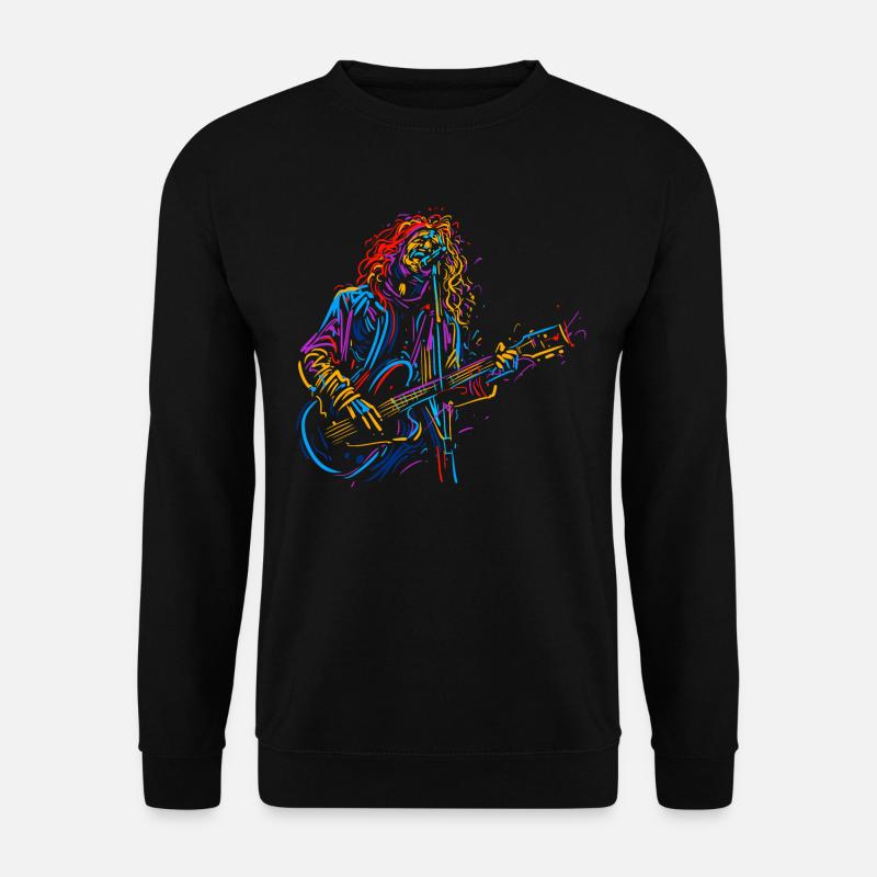 Musikinstrument Männer spielen Gitarre Grafik - Unisex Pullover - Schwarz