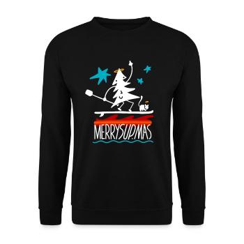 Christmas SUP stand up paddle paddle board - Unisex Sweatshirt - black - Front - Alina (178cm) & Michal (187cm)