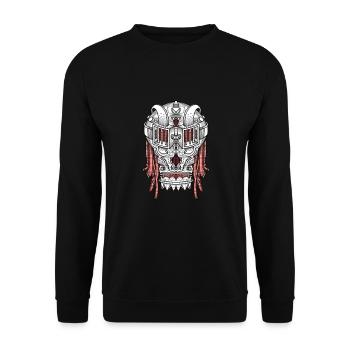 Crâne futuriste - Sweat-shirt Unisexe - noir - Devant - Alina (178cm) & Michal (187cm)