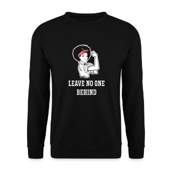 Leave No One Behind - Unisex Pullover - Schwarz - Vorne - Alina (178cm) & Michal (187cm)