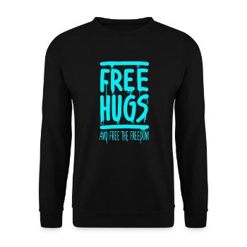 Free Hugs Hug - Unisex Sweatshirt - black - Front - Alina (178cm) & Michal (187cm)