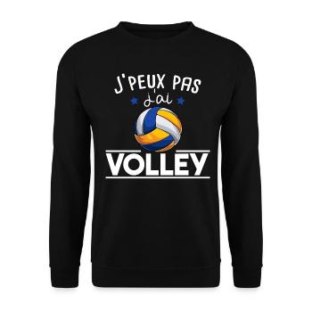 Volley Volleyball Volleyeur volleyeuse sport - Sweat-shirt Unisexe - noir - Devant - Alina (178cm) & Michal (187cm)