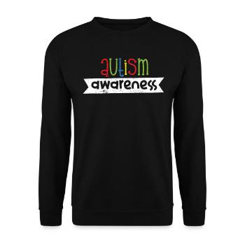AUTISMUS BEWUSSTSEIN AUTIST LIEBEN BEGABT SPRUCH - Unisex Pullover - Schwarz - Vorne - Alina (178cm) & Michal (187cm)