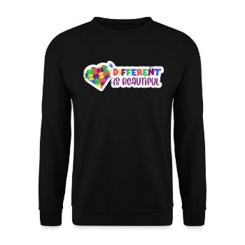 ADHS AUTIST ANDERS IST SCHÖN PUZZLE SPRUCH MOTIVE - Unisex Pullover - Schwarz - Vorne - Alina (178cm) & Michal (187cm)
