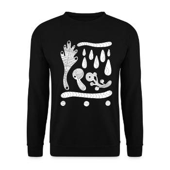 Bohemian Formen Stilvoll Liniert - Unisex Pullover - Schwarz - Vorne - Alina (178cm) & Michal (187cm)