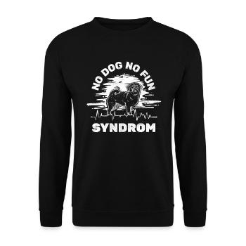 No dog No fun syndrome - Unisex Sweatshirt - black - Front - Alina (178cm) & Michal (187cm)