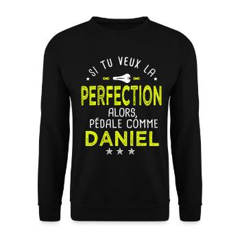 daniel si tu veux la perfection à vélo cycliste - Sweat-shirt Unisexe - noir - Devant - Alina (178cm) & Michal (187cm)