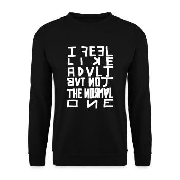 Erwachsen aber nicht normal - Unisex Pullover - Schwarz - Vorne - Alina (178cm) & Michal (187cm)