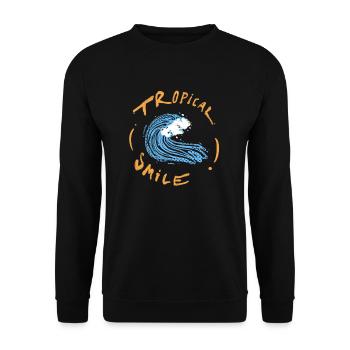 Summertime Funny Waves - Unisex Sweatshirt - black - Front - Alina (178cm) & Michal (187cm)
