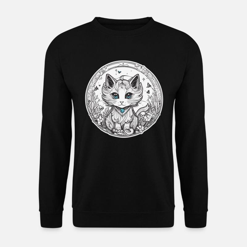 Cat with blue eyes - Unisex Sweatshirt - black
