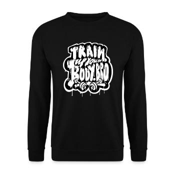 Training partner in the gym - Unisex Sweatshirt - black - Front - Alina (178cm) & Michal (187cm)