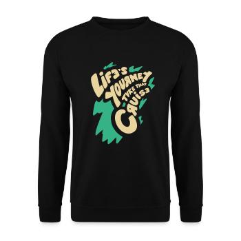 Travel and be alive - Unisex Sweatshirt - black - Front - Alina (178cm) & Michal (187cm)