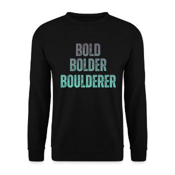Bloc Bold Bolder Boulderer - Sweat-shirt Unisexe - noir - Devant - Alina (178cm) & Michal (187cm)