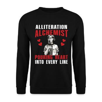 Alliteration Alchemist Poetry Slam - Unisex Sweatshirt - black - Front - Alina (178cm) & Michal (187cm)
