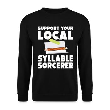 Syllable Magician Poetry Slam - Unisex Sweatshirt - black - Front - Alina (178cm) & Michal (187cm)