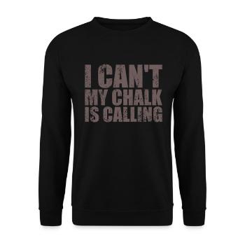 Je ne peux pas que ma craie appelle Boulderer - Sweat-shirt Unisexe - noir - Devant - Alina (178cm) & Michal (187cm)
