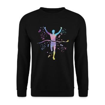 Marathonläufer Laufen Finisher Marathon - Unisex Pullover - Schwarz - Vorne - Alina (178cm) & Michal (187cm)