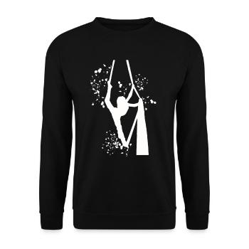 Vertical Cloth Aerial Acrobatics Aerial Silk - Unisex Sweatshirt - black - Front - Alina (178cm) & Michal (187cm)