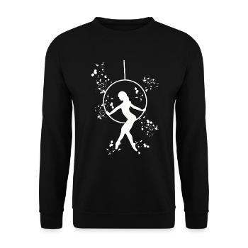 Aerialist Aerial Ring Lyra Air Ring - Unisex Sweatshirt - black - Front - Alina (178cm) & Michal (187cm)