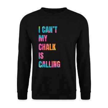 Je ne peux pas que ma craie appelle Boulderer - Sweat-shirt Unisexe - noir - Devant - Alina (178cm) & Michal (187cm)