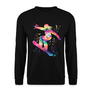 Snowboarder Snowboarding Snowboard - Unisex Sweatshirt - black - Front - Alina (178cm) & Michal (187cm)