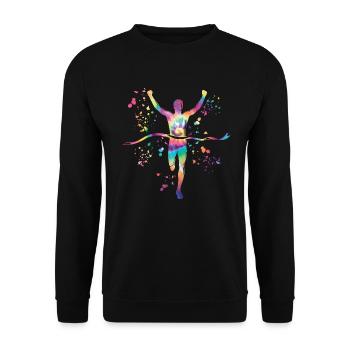 Marathonläufer Laufen Finisher Marathon - Unisex Pullover - Schwarz - Vorne - Alina (178cm) & Michal (187cm)