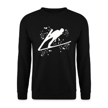Skifliegen Nordisches Skifahren Skispringen - Unisex Pullover - Schwarz - Vorne - Alina (178cm) & Michal (187cm)