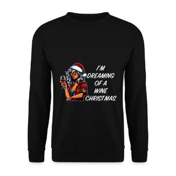 Funny Christmas Wine Christmas Alcohol Women - Unisex Sweatshirt - black - Front - Alina (178cm) & Michal (187cm)
