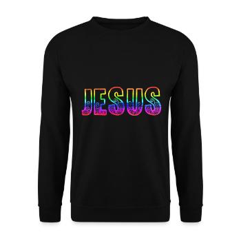 Jesus' Rainbow - Unisex Sweatshirt - black - Front - Alina (178cm) & Michal (187cm)