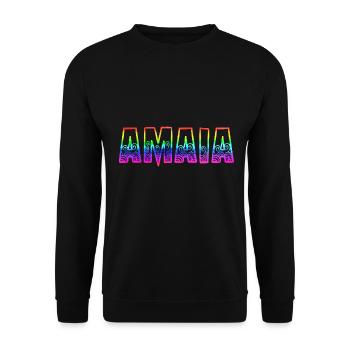 amaia rs arc-en-ciel - Sweat-shirt Unisexe - noir - Devant - Alina (178cm) & Michal (187cm)