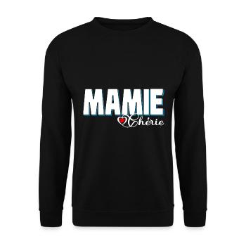 Mamie Chérie Que J'aime de Tous Mon Coeur - Sweat-shirt Unisexe - noir - Devant - Alina (178cm) & Michal (187cm)