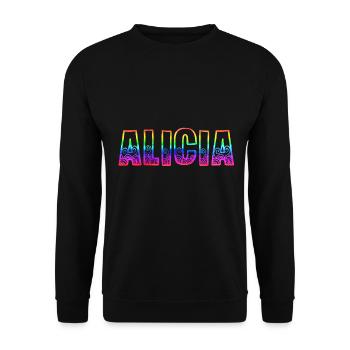 alicia rs rainbow - Unisex Sweatshirt - black - Front - Alina (178cm) & Michal (187cm)