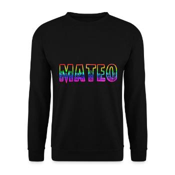 mateo rs arc-en-ciel - Sweat-shirt Unisexe - noir - Devant - Alina (178cm) & Michal (187cm)