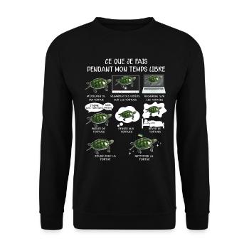 Tortue idée cadeau drôle passion - Sweat-shirt Unisexe - noir - Devant - Alina (178cm) & Michal (187cm)