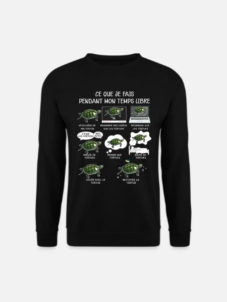 Tortue idée cadeau drôle passion - Sweat-shirt Unisexe - noir