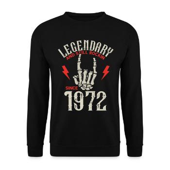 Legendär seit 1972 Jahrgang Geburtstag Geschenk - Unisex Pullover - Schwarz - Vorne - Alina (178cm) & Michal (187cm)