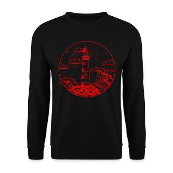 Lighthouse in storm Rot SVENPAINT - Unisex Sweatshirt - black - Front - Alina (178cm) & Michal (187cm)