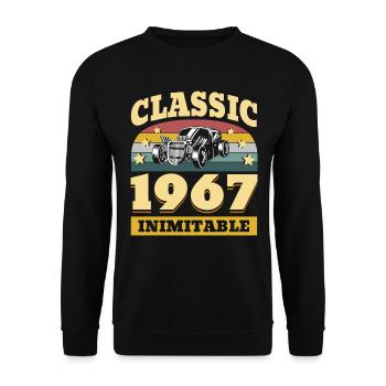 Classic Since 1967 - Anniversary 55 years - Unisex Sweatshirt - black - Front - Alina (178cm) & Michal (187cm)