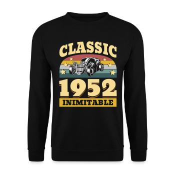 Classic since 1952 - Anniversary 70 years - Unisex Sweatshirt - black - Front - Alina (178cm) & Michal (187cm)