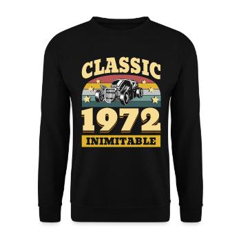 Classic since 1972 - Anniversary 50 years - Unisex Sweatshirt - black - Front - Alina (178cm) & Michal (187cm)
