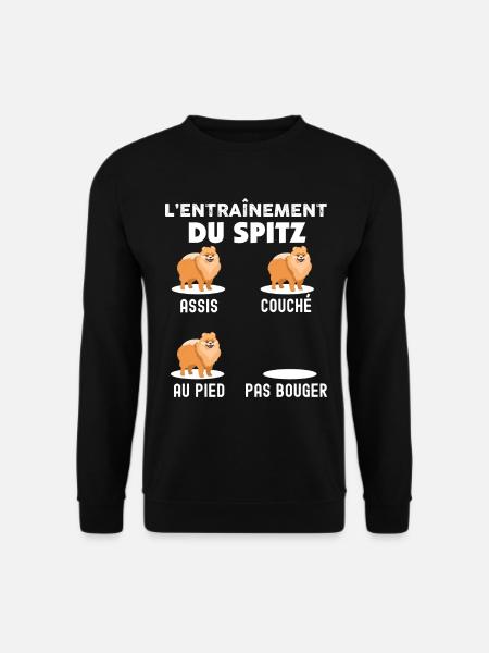 Mon Chien Spitz A Du Caractere Humour Chien Mignon - Sweat-shirt Unisexe - noir