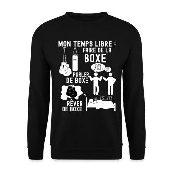 Boxe temps libre Cadeau Homme Ou Femme - Sweat-shirt Unisexe - noir - Devant - Alina (178cm) & Michal (187cm)