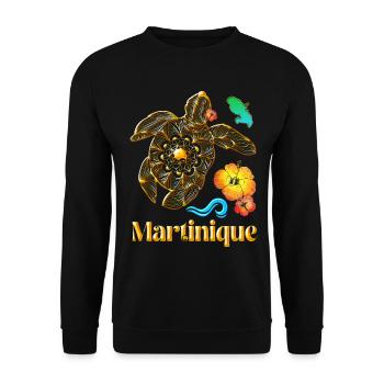 Martinique The Island of Flowers Turtle West Indies - Unisex Sweatshirt - black - Front - Alina (178cm) & Michal (187cm)