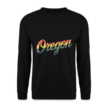 Oregon Portland Amerika Bundesstaat für Oregon - Unisex Pullover - Schwarz - Vorne - Alina (178cm) & Michal (187cm)