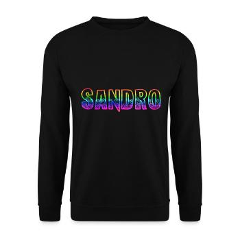 sandro rs arc-en-ciel - Sweat-shirt Unisexe - noir - Devant - Alina (178cm) & Michal (187cm)