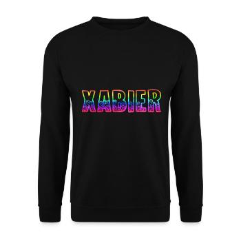 xabier rs regenbogen - Unisex Pullover - Schwarz - Vorne - Alina (178cm) & Michal (187cm)